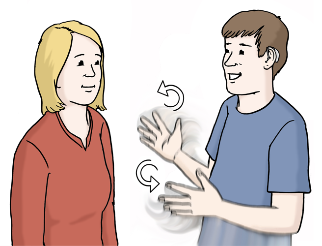 Gebärdensprache Personen gebärden
